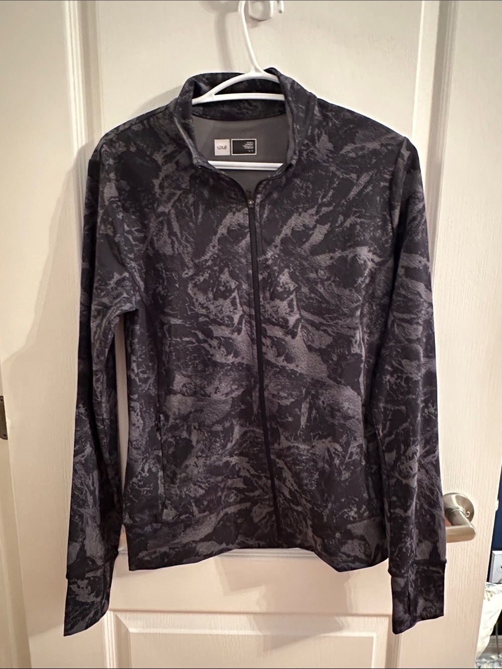 Lole charcoal patterned sports jacket